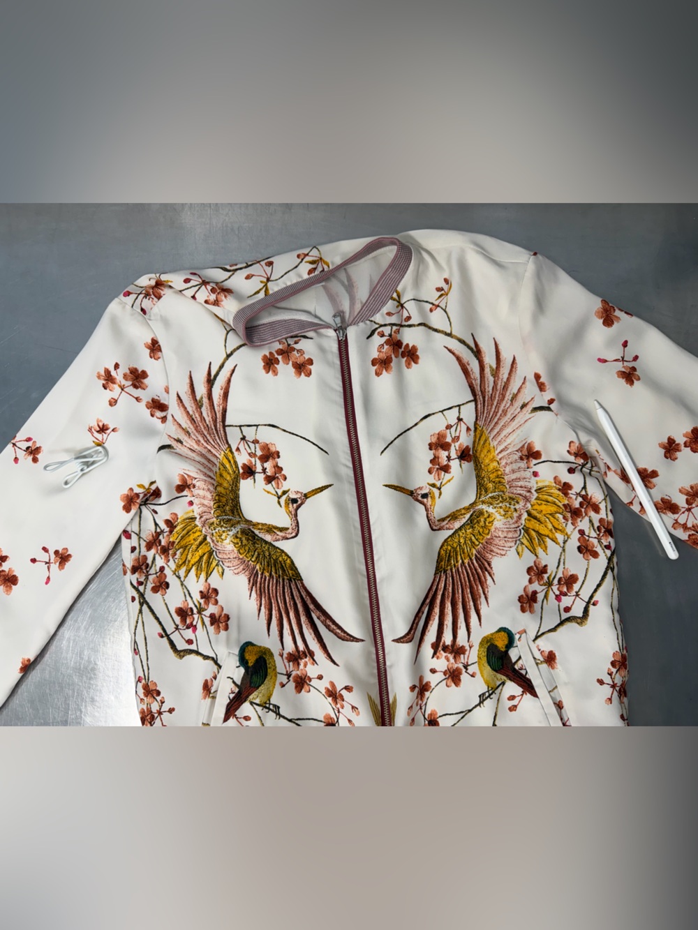 Zara Floral Bird Bomber Jacket - Picture 11 of 12